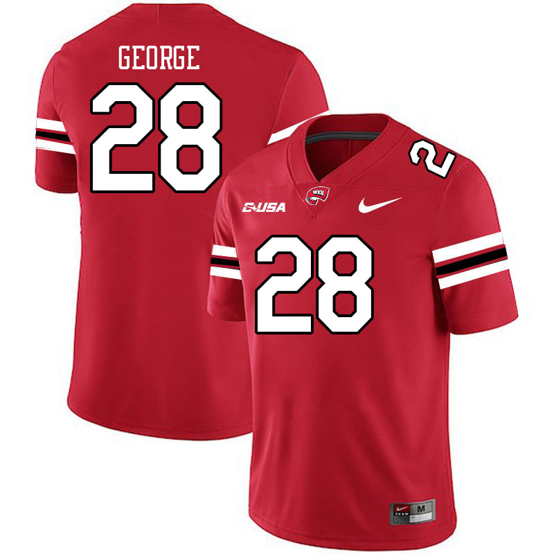 Western Kentucky Hilltoppers #28 Ely George College Football Jerseys Stitched Sale-Red
